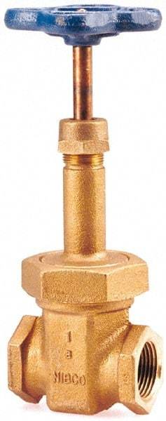 NIBCO - 3" Pipe, Class 150, Threaded Bronze Solid Wedge Rising Stem Gate Valve - 300 WOG, 150 WSP, Bolted Bonnet - Americas Industrial Supply