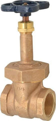 NIBCO - 1-1/4" Pipe, Class 150, Threaded Bronze Solid Wedge Rising Stem Gate Valve - 300 WOG, 150 WSP, Bolted Bonnet - Americas Industrial Supply