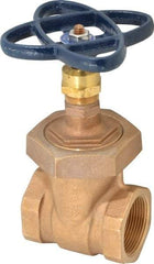 NIBCO - 1-1/2" Pipe, Class 150, Threaded Bronze Solid Wedge Stem Gate Valve - 300 WOG, 150 WSP, Union Bonnet - Americas Industrial Supply
