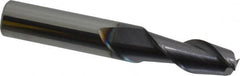 Accupro - 13/32", 1" LOC, 7/16" Shank Diam, 2-3/4" OAL, 2 Flute, Solid Carbide Square End Mill - Single End, AlTiN Finish, Spiral Flute, 40° Helix, Centercutting, Right Hand Cut, Right Hand Flute - Americas Industrial Supply