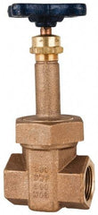 NIBCO - 3/4" Pipe, Class 300, Threaded Bronze Alloy Solid Wedge Stem Gate Valve with Stainless Steel Trim - 600 WOG, 300 WSP, Union Bonnet - Americas Industrial Supply