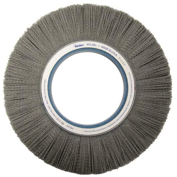 Weiler - 12" OD, Crimped Nylon Wheel Brush - 1-1/8" Face Width, 2-3/4" Trim Length, 0.04" Filament Diam, 1,800 RPM - Americas Industrial Supply