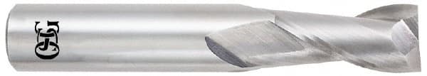 OSG - 9/16", 1-1/8" LOC, 9/16" Shank Diam, 3-1/2" OAL, 2 Flute, Solid Carbide Square End Mill - Single End, Uncoated, Spiral Flute, 30° Helix, Centercutting, Right Hand Cut, Right Hand Flute, Series 452 - Americas Industrial Supply