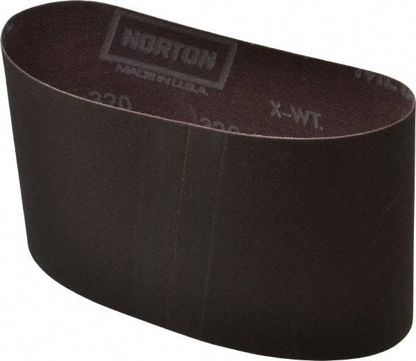Norton - 3-1/2" Wide x 15-1/2" OAL, 320 Grit, Aluminum Oxide Abrasive Belt - Aluminum Oxide, Extra Fine, Coated, Series R228 - Americas Industrial Supply