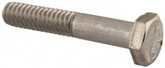 Made in USA - 1/4-20 UNC, 1-1/2" Length Under Head Hex Head Cap Screw - Grade 18-8 Stainless Steel, Uncoated, 7/16" Hex - Americas Industrial Supply