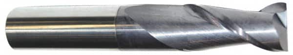 Accupro - 31/64", 1" LOC, 1/2" Shank Diam, 3" OAL, 2 Flute, Solid Carbide Square End Mill - Single End, AlTiN Finish, Spiral Flute, 40° Helix, Centercutting, Right Hand Cut, Right Hand Flute - Americas Industrial Supply