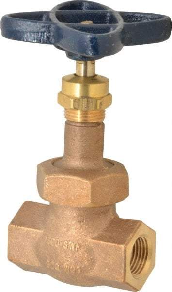 NIBCO - 1/2" Pipe, Threaded Ends, Bronze Renewable Full Plug Disc Globe Valve - Alloy Threads Disc, Union Bonnet, 600 psi WOG, 300 psi WSP, Class 300 - Americas Industrial Supply