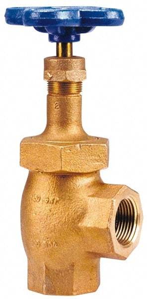 NIBCO - 2-1/2" Pipe, Class 150, Threaded Bronze Renewable Angle Gate Valve - 300 WOG, 150 WSP, Union Bonnet - Americas Industrial Supply
