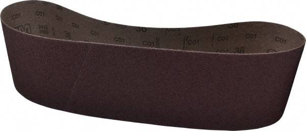 3M - 6" Wide x 48" OAL, 36 Grit, Aluminum Oxide Abrasive Belt - Aluminum Oxide, Very Coarse, Coated, X Weighted Cloth Backing, Series 341D - Americas Industrial Supply