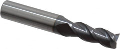 Accupro - 25/64", 1" LOC, 7/16" Shank Diam, 2-3/4" OAL, 3 Flute, Solid Carbide Square End Mill - Single End, AlTiN Finish, Spiral Flute, 40° Helix, Centercutting, Right Hand Cut, Right Hand Flute - Americas Industrial Supply