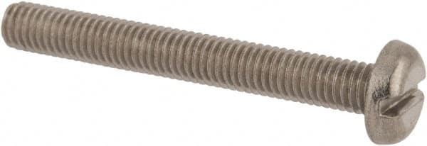 Value Collection - M5x0.80 Metric Coarse, 40mm Length Under Head Slotted Drive Machine Screw - Pan Head, Grade 18-8 & A2 Stainless Steel, Uncoated, Without Washer - Americas Industrial Supply