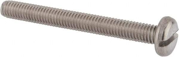 Value Collection - M6x1.00 Metric Coarse, 55mm Length Under Head Slotted Drive Machine Screw - Pan Head, Grade 18-8 & A2 Stainless Steel, Uncoated, Without Washer - Americas Industrial Supply