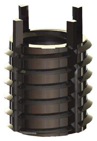 Jergens - M18x1.50 Internal, M24x1.50 External, Metric Fine, 24mm Insert Length, Heavy Duty Keylocking Thread Inserts - Stainless Steel, Passivated Finish, Grade 303, 6H Internal Class of Fit, 6G External Class of Fit, Use Tool 215-064772 - Americas Industrial Supply