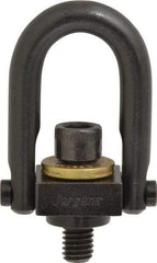 Jergens - 1,000 Lb Load Capacity Safety Engineered Center Pull Hoist Ring - 12 Ft/Lb Torque, 3/8 - 16 Thread, 4140 Alloy Steel, Black Oxide Finish - Americas Industrial Supply