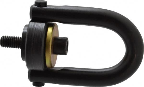Jergens - 2,500 Lb Load Capacity Safety Engineered Center Pull Hoist Ring - 28 Ft/Lb Torque, 1/2 - 13 Thread, 4140 Alloy Steel, Black Oxide Finish - Americas Industrial Supply