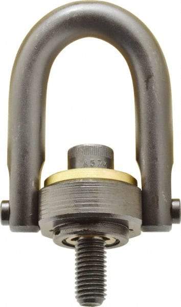 Jergens - 4,000 Lb Load Capacity Safety Engineered Center Pull Hoist Ring - 60 Ft/Lb Torque, 5/8 - 11 Thread, 4140 Alloy Steel, Black Oxide Finish - Americas Industrial Supply