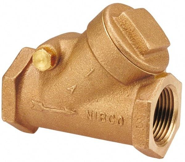 NIBCO - 1-1/4" Bronze Check Valve - Y-Pattern, FNPT x FNPT, 200 WOG - Americas Industrial Supply
