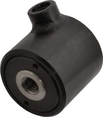 Jergens - 100 to 5,000 psi, 4,800 Lb Max Output, 1/2-13 Hole, 7/16-20 Port, 10-32 Bolt Hole, Hollow Rod Clamp Cylinder - 0.96 Sq In, 0.3 Cu In, 0.24" Stroke Length, 1-15/16" OD, 1-13/16" Overall Height, 3/4" Port Height, 1/2" Port Length - Americas Industrial Supply