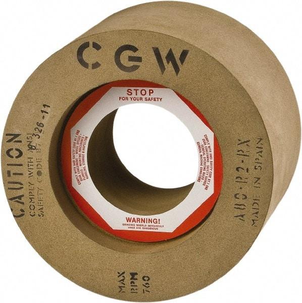 Camel Grinding Wheels - 6" Wide x 12" Diam, Type 1 Feed Wheel - 5" Hole Size, 80 Grit, Hardness R, 7" Diam x 1/2 Deep Recess, 7-1/2" Diam x 1-1/2" Opposite Size Recess - Americas Industrial Supply