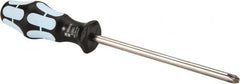 Wera - #3, 10-1/2" OAL, Standard Phillips Screwdriver - 6" Blade Length, Round Shank, Ergonomic Handle - Americas Industrial Supply
