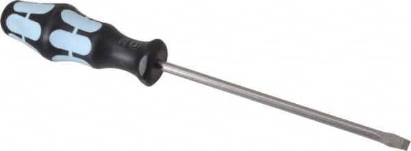 Wera - 6.5mm Blade Width, 255mm OAL Stainless Steel Slotted Screwdriver - 150mm Blade Length, Round Shank, Ergonomic Handle - Americas Industrial Supply