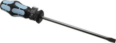 Wera - 8mm Blade Width, 287mm OAL Stainless Steel Slotted Screwdriver - 175mm Blade Length, Round Shank, Ergonomic Handle - Americas Industrial Supply