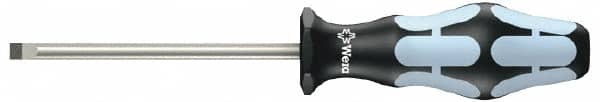 Wera - 5.5mm Blade Width, 223mm OAL Stainless Steel Slotted Screwdriver - 125mm Blade Length, Round Shank, Ergonomic Handle - Americas Industrial Supply