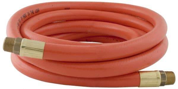 PRO-SOURCE - 1/2" ID x 3/4" OD 100' Long Multipurpose Air Hose - MNPT x MNPT Ends, 300 Working psi, 23 to 150°F, 1/2" Fitting, Orange - Americas Industrial Supply