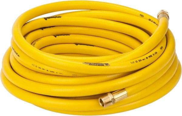 PRO-SOURCE - 1/2" ID x 3/4" OD 50' Long Multipurpose Air Hose - MNPT x MNPT Ends, 300 Working psi, 23 to 150°F, 1/2" Fitting, Yellow - Americas Industrial Supply