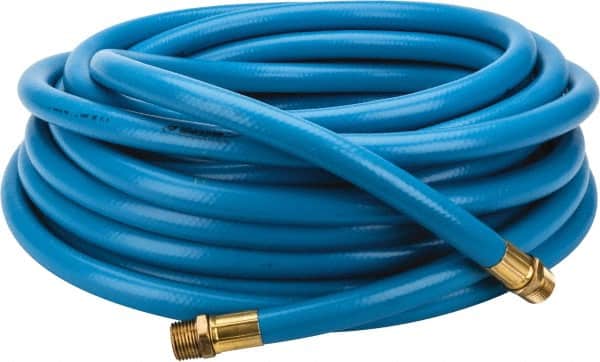 PRO-SOURCE - 1/2" ID x 3/4" OD 50' Long Multipurpose Air Hose - MNPT x MNPT Ends, 300 Working psi, 23 to 150°F, 1/2" Fitting, Blue - Americas Industrial Supply