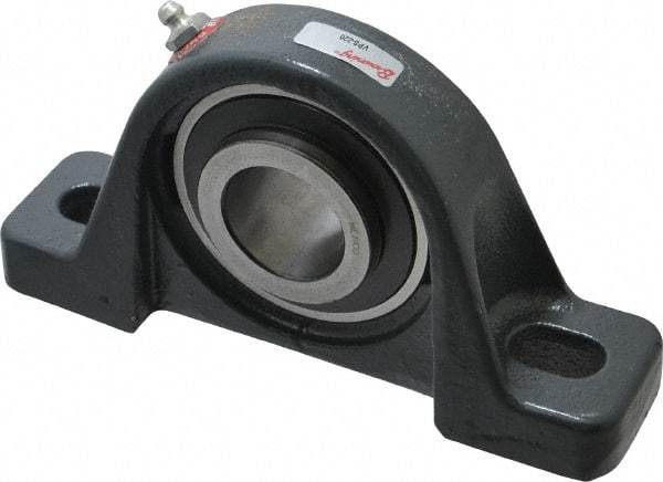 Browning - 1-1/4" ID, 6-3/4" OAL x 3-11/16" OAH Pillow Block - 3,493 Lb Static Cap, 5,782 Lb Dyn Cap, 5" Btw Mnt Hole Ctrs, 1-7/8" Base-to-Ctr Ht, Cast Iron - Americas Industrial Supply