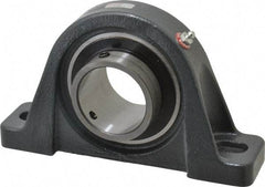 Browning - 2-7/16" ID, 9-1/2" OAL x 5-1/2" OAH Pillow Block - 8,150 Lb Static Cap, 11,789 Lb Dyn Cap, 7-13/32" Btw Mnt Hole Ctrs, 2-11/16" Base-to-Ctr Ht, Cast Iron - Americas Industrial Supply