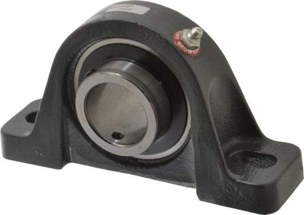 Browning - 1-1/2" ID, 7-1/8" OAL x 3-15/16" OAH Pillow Block - 4,467 Lb Static Cap, 7,340 Lb Dyn Cap, 5-3/8" Btw Mnt Hole Ctrs, 1-15/16" Base-to-Ctr Ht, Cast Iron - Americas Industrial Supply