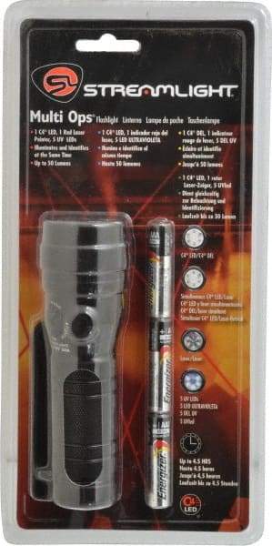 Streamlight - UV, White LED Bulb, 50 Lumens, Industrial/Tactical Flashlight - Black Aluminum Body, 3 AAA Alkaline Batteries Included - Americas Industrial Supply