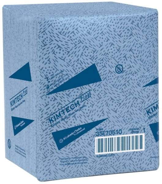 Kimtech - 1/4 Fold Clean Room/Lab/Critical Task Wipes - Poly Pack, 13" x 12" Sheet Size, Blue - Americas Industrial Supply