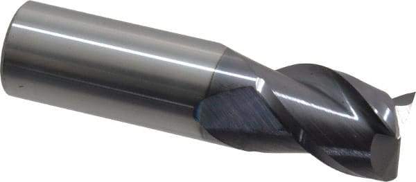 Accupro - 3/4", 1" LOC, 3/4" Shank Diam, 3" OAL, 3 Flute, Solid Carbide Square End Mill - Single End, AlTiN Finish, Spiral Flute, 40° Helix, Centercutting, Right Hand Cut, Right Hand Flute - Americas Industrial Supply