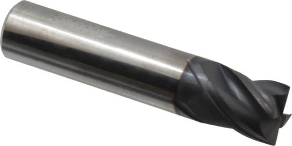 Accupro - 5/8", 4 Flute, Single End, Solid Carbide, Corner Chamfer End Mill - 3" OAL, Right Hand Flute, 3/4" LOC, Right Hand Cut - Americas Industrial Supply