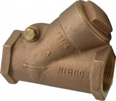 NIBCO - 1-1/4" Bronze Check Valve - Y-Pattern, FNPT x FNPT, 400 WOG - Americas Industrial Supply