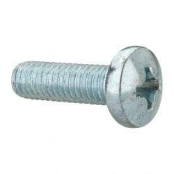 Value Collection - 3/8-16 UNC, 1-1/4" Length Under Head Phillips Drive Machine Screw - Pan Head, Grade 2 Steel, Zinc-Plated Finish, Without Washer - Americas Industrial Supply