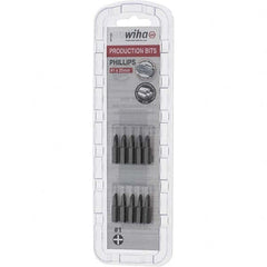 Wiha - #1, Phillips & Insert Screwdriver Bit - 1/4" Drive, 1" OAL - Americas Industrial Supply