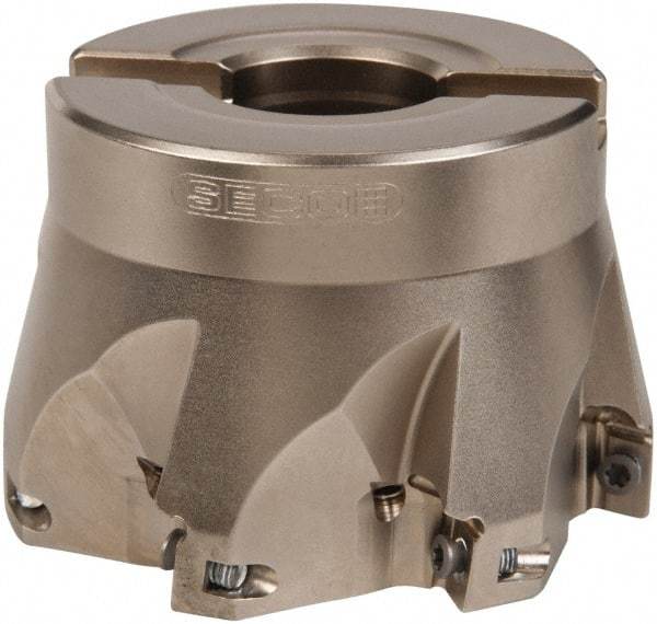 Seco - 7 Inserts, 3" Cut Diam, 1" Arbor Diam, 0.433" Max Depth of Cut, Indexable Square-Shoulder Face Mill - 0/90° Lead Angle, 2" High, XO.X 1204.. Insert Compatibility, Through Coolant, Series Super Turbo - Americas Industrial Supply