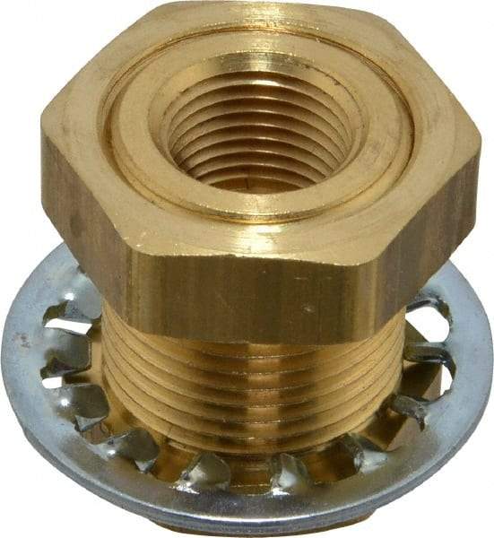 Parker - 1-14 Male Thread x 3/8 Female Thread, Brass Industrial Pipe Anchor Coupling - Male Straight Thread O-Ring x Female NPTF, 1,000 psi - Americas Industrial Supply