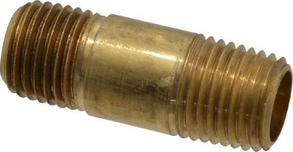 Parker - 1/4 Male Thread, Brass Industrial Pipe Long Nipple - MNPTF, 1,000 psi - Americas Industrial Supply