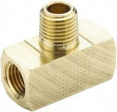 Parker - 3/4 Male Thread x 3/4 Female Thread, Brass Industrial Pipe Male Branch Tee - MNPTF x FNPTF, 1,000 psi - Americas Industrial Supply