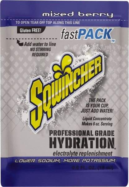 Sqwincher - Pack Mixed Berry Activity Drink - Liquid Concentrate, Yields 0.6 oz - Americas Industrial Supply