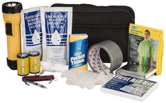 PRO-SAFE - Emergency Preparedness Kits Type: Emergency Response/Preparedness Kit Contents: 33 Piece First Aid Kit; Duct Tape; Drinking Water Packet; Dust Mask; Emergency Poncho; Flashlight; Gloves; Swiss Army Knife; Tissues - Americas Industrial Supply