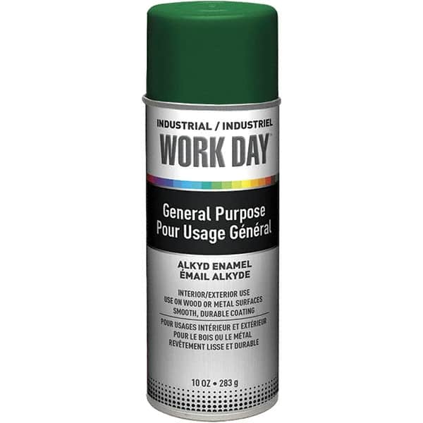 Krylon - Green, Gloss, Enamel Spray Paint - 9 to 13 Sq Ft per Can, 10 oz Container, Use on Ceramics, Glass, Metal, Plaster, Wood - Americas Industrial Supply