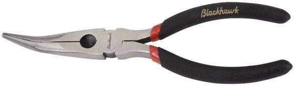 Blackhawk by Proto - 6-1/4" OAL, 2-7/32" Jaw Length x 29/32" Jaw Width, Long Nose Side Cutting Needle Nose Pliers - Round Jaw, Curved Head, Plastic Handles - Americas Industrial Supply