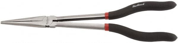 Blackhawk by Proto - 11-3/4" OAL, 2-53/64" Jaw Length x 11/16" Jaw Width, Long Nose Needle Nose Long Reach Pliers - Straight Jaw, Plastic Handles - Americas Industrial Supply