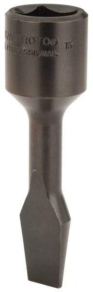 Proto - 1/2" Drive, 7/16" Wide x 0.07" Thick Blade, Standard Slotted Screwdriver Socket - 3-5/32" OAL - Americas Industrial Supply